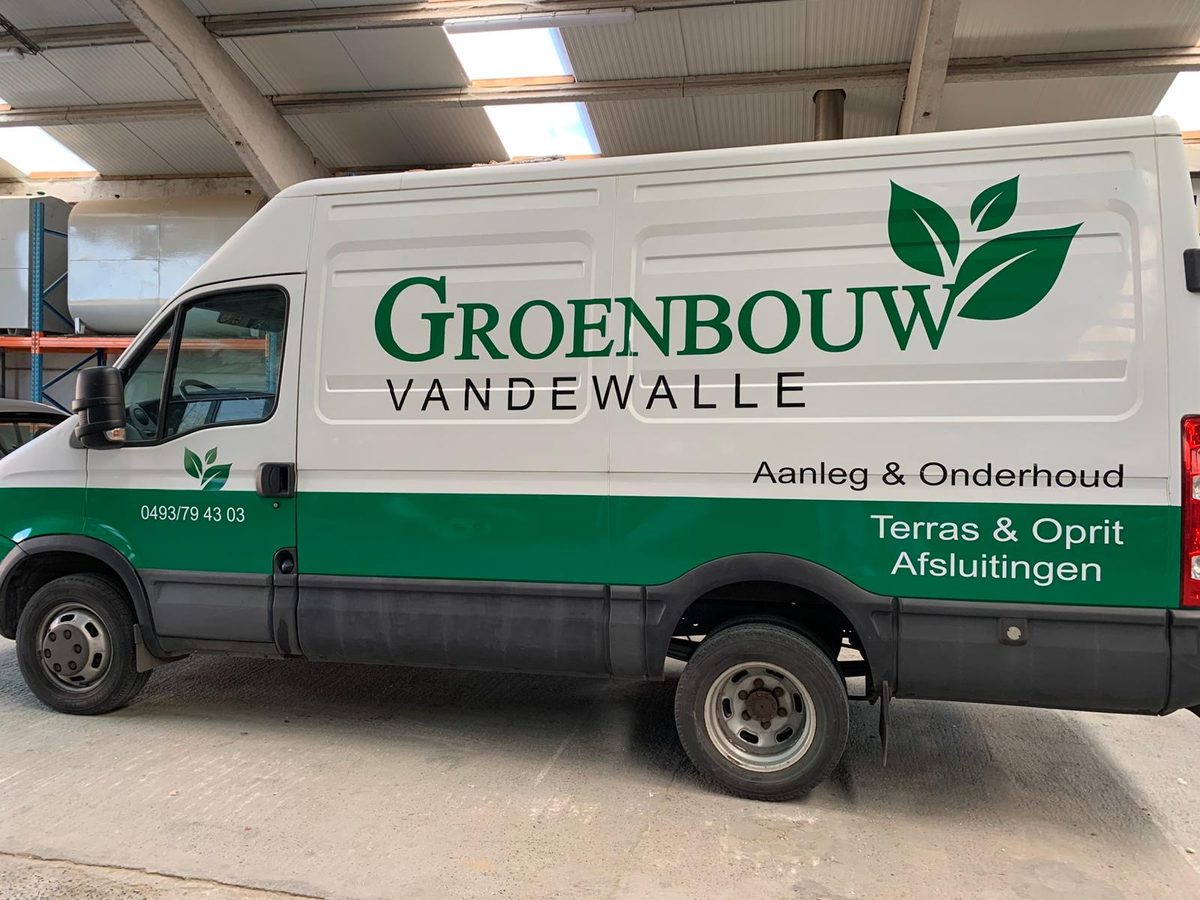 Groenbouw Vandewalle bestelwagen belettering