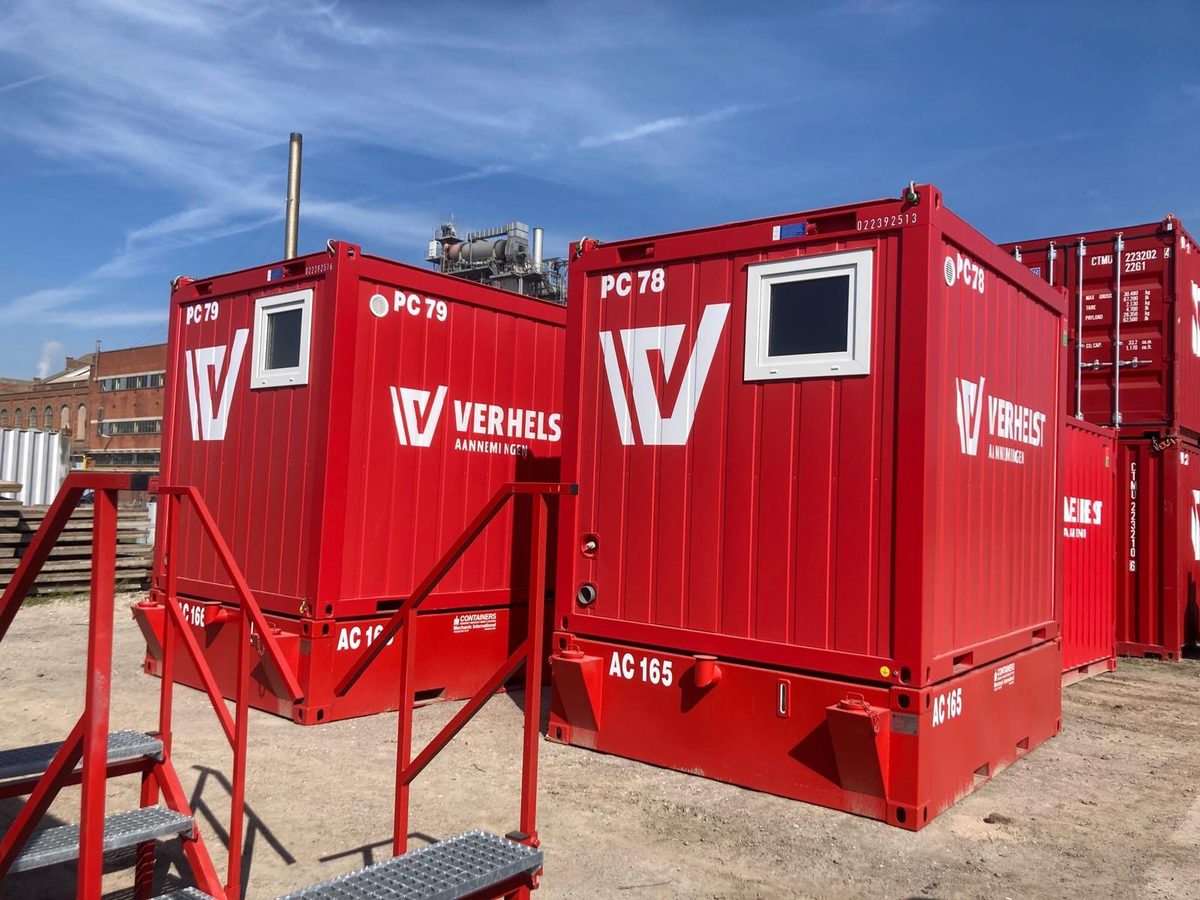 Verhelst Aannemingen containerbelettering